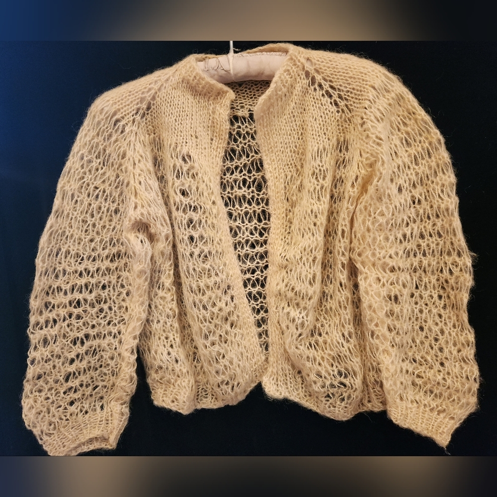 Vintage Hand-knit Mohair Sweaters, Small (Pink, Lt. Blue, Blue available)